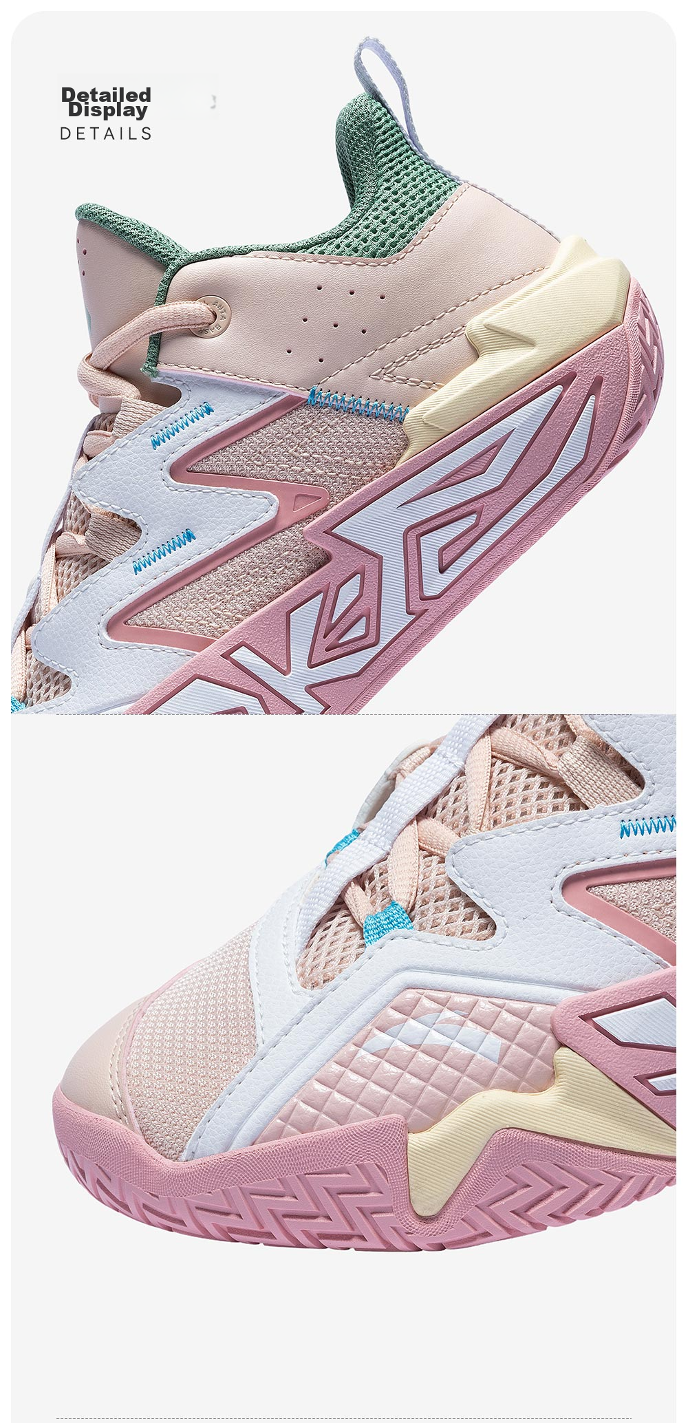 Anta Kids Boys Sports Shoes 2026 Summer Breathable Mesh Durable Cement Basketball Shoes A12621102 25